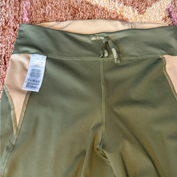 Adidas Green and Tan Color Block Leggings - Picture 7 of 9